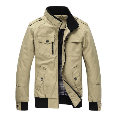 AliExpress Foreign Trade New Autumn Men's Casual Cotton Jacket Slim Fit Fashion Wash Men's Korean Style Coat