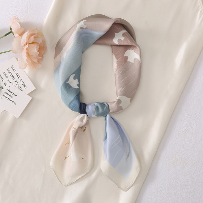 21 New Korean Style 70cm Emulation Silk Scarf Women's Fresh Neck Decoration All-Matching Women's Small Square Towel Live Wholesale