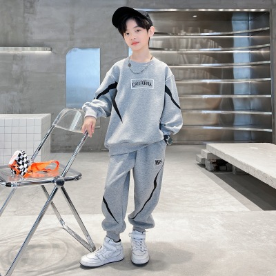 Boys Autumn Clothing Suit 2022 Spring and Autumn New Children's Sweater Trendy Medium and Large Children's Clothing Boys' Sports Two Pieces
