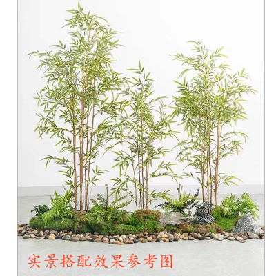 Imitation Bamboo Plastic Fake Bamboo Partition Screens Wall Decoration Outdoor Decoration Encryption Green Plant Bonsai