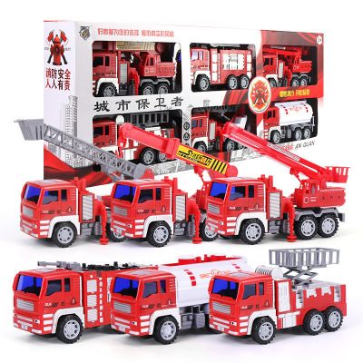 Children's Fire Truck Toy Engineering Vehicle Inertial Vehicle Large Gift Box Boy Toy Gift Stall Wholesale