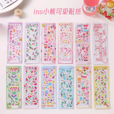 Korean Ins Cute Laser Gilding Goo Card Stickers Cute Girl Heart Notebook Mini Truck DIY Decorative Material Stickers