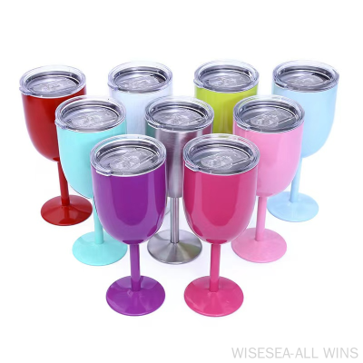 304 Stainless Steel Goblet Red Wine Cup 10Oz Double Goblet Champagne Creative Wine Thermos Cup