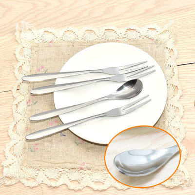Stainless Steel Pointed Tail Fruit Fork Small Spoon Dessert Fork Stainless Steel Small Fork Spoon Tableware Direct Gift