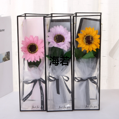Mother's Day Gift Bracelet Box Single SUNFLOWER Sunflower Soap Flower Gift Box Teacher's Day Graduation Season Artificial Flower