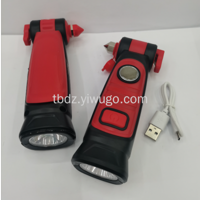 New Work Light Tool Light Inspection Lamp Multifunctional Life Hammer USB Rechargeable Flashlight