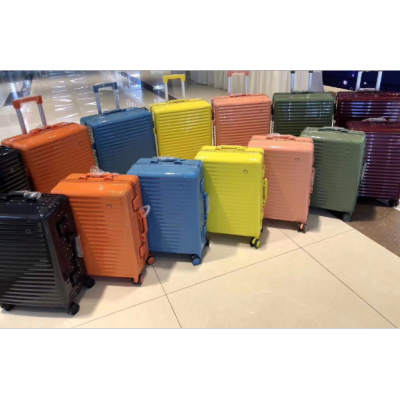 Macosman Fashion Candy Color Pc Suitcase Aluminum Frame Universal Wheel Men's and Women's Trolley Case Luggage