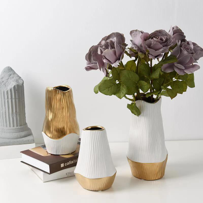 Nordic Modern Ceramic Vase Decoration Home Creative Color Matching Vase Decorative Crafts Art Modeling