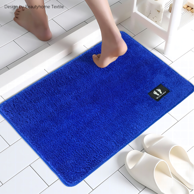 Fluff Absorbent Floor RugEntrance Kitchen and Bedroom Bathroom Toilet Bathroom Non-Slip Mats Blue Carpet Stain Resistant