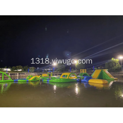 Factory Direct Sales Customized Large Inflatable Toys Water Trampoline Facilities Inflatable Float Break through the Customs Floatation Bed