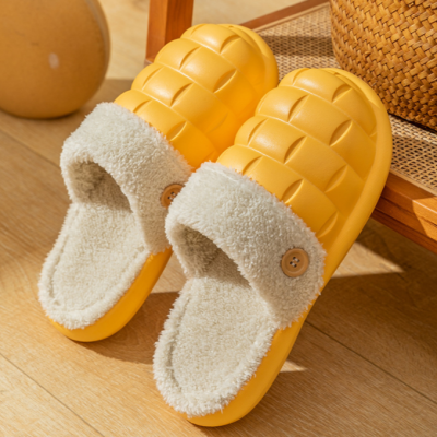 Removable Couple Cotton Slippers Women's Outdoor Warm Indoor Home Thick Bottom Plush Confinement Cotton Slippers