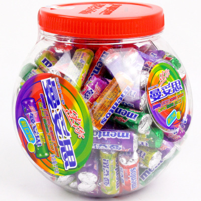 Mentos Mini Chewing Inflatable Sugar Crispy Soft Heart Beads 1kg about 100 Large Barrel Candy Machine Snacks