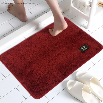 Fluff Absorbent Floor Mat Entrance Kitchen and Bedroom Bathroom Toilet Bathroom Non-Slip Rugs Red Carpet Stain Resistant