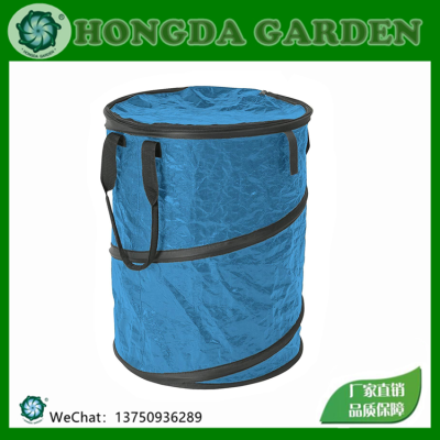 Garden Garbage Cans 600D Oxford Cloth round Folding with Zipper Cover Garden Storage Bucket Garden Buggy Bag