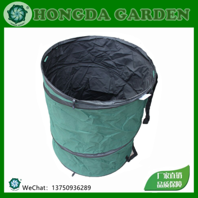 Garden Garbage Cans Oxford Cloth round Folding with Zipper Cover Garden Storage Bucket Garden Buggy Bag