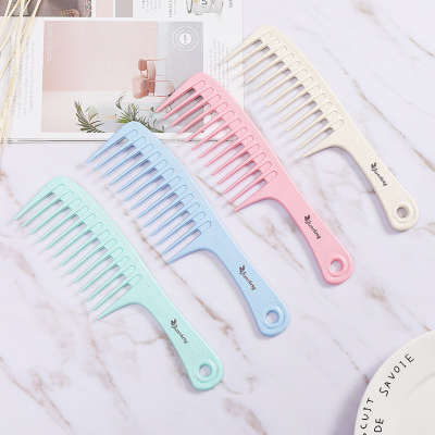 Manufacturer M13 Wheat Orange Rod Comb Big Tooth Comb Knife Hair-Washing Comb Exquisite Paper Card Individually Packaged Mixed Color