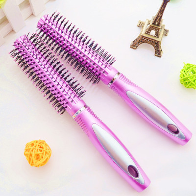 2021year Curly Hair Rolling Comb Pink round Comb Hair Blowing Comb Gift 2 Yuan Store Department Store Hairdressing Comb