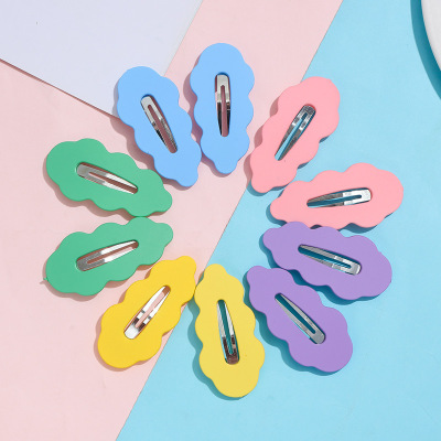 Cartoon Colored Clouds Clip Flower Side Clip Handmade DIY Cream Glue Material Package Barrettes Accessories