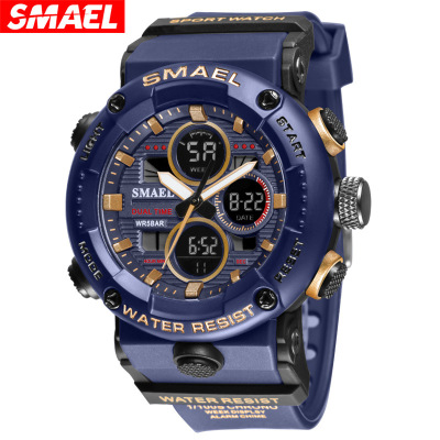 Smael Foreign Trade Cross-Border Live Broadcast Hot Waterproof Electronic Watch Men's LED Luminous Double Display Sports Watch Manufacturer