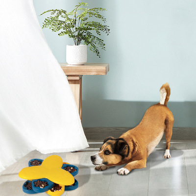 Amazon New Pet Treasure Hunt Slow Feeding Bowl Dog Training Toy Food Leakage Slow Feeding Bowl Pet Three-Layer Rotating Bowl