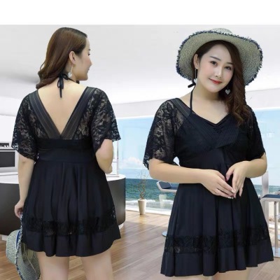 Plus Size 100.00kg plus-Sized Oversized Swimsuit Women's Fat Covering Belly Thin Fashion Loose and Conservative Hot Spring Skirt
