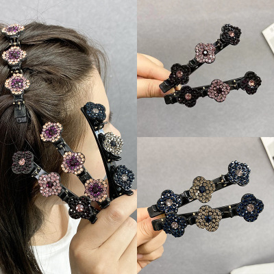 Clover Korean Simple Temperamental All-Match Side Clip Side Clip Rhinestone Bobby Pin Bang Clip Forehead Braided Hair Clip