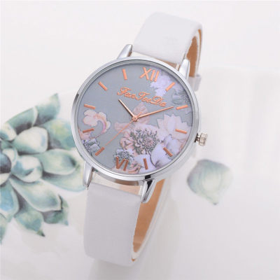New Exclusive for Cross-Border European and American Hot Printed Pu Belt Quartz Women's Watch Pastoral Style Student Watch