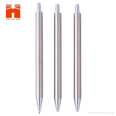 Manufacturer's All-Steel Pen Holder Press Stainless Steel Ballpoint Pen Press Signature Pen Advertising Gift Pen