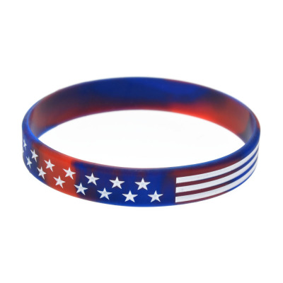 From AliExpress Blue Line Silicone Bracelet Fans Colorful American Independence Day Commemorative Wristband Flag Bracelet