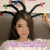 Little Devil Monna Headband Cute Twisted Stick Fried Hair Black Braid Funny Halloween Party Headband Hair Accessories Women