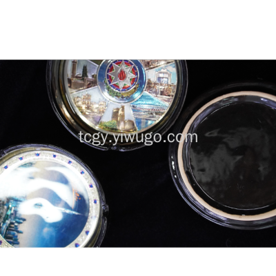 Ceramic Tourist Souvenir/Custom Ashtray/Factory Direct Sales Silver Foil Bronzing Dripping Oil Ceramic Ashtray
