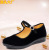 Spring Old Beijing Cloth Shoes Female Black Velveteen Shoes Hotel Black Work Shoes Buckle Dance Middle-Aged Mother Cloth Shoes