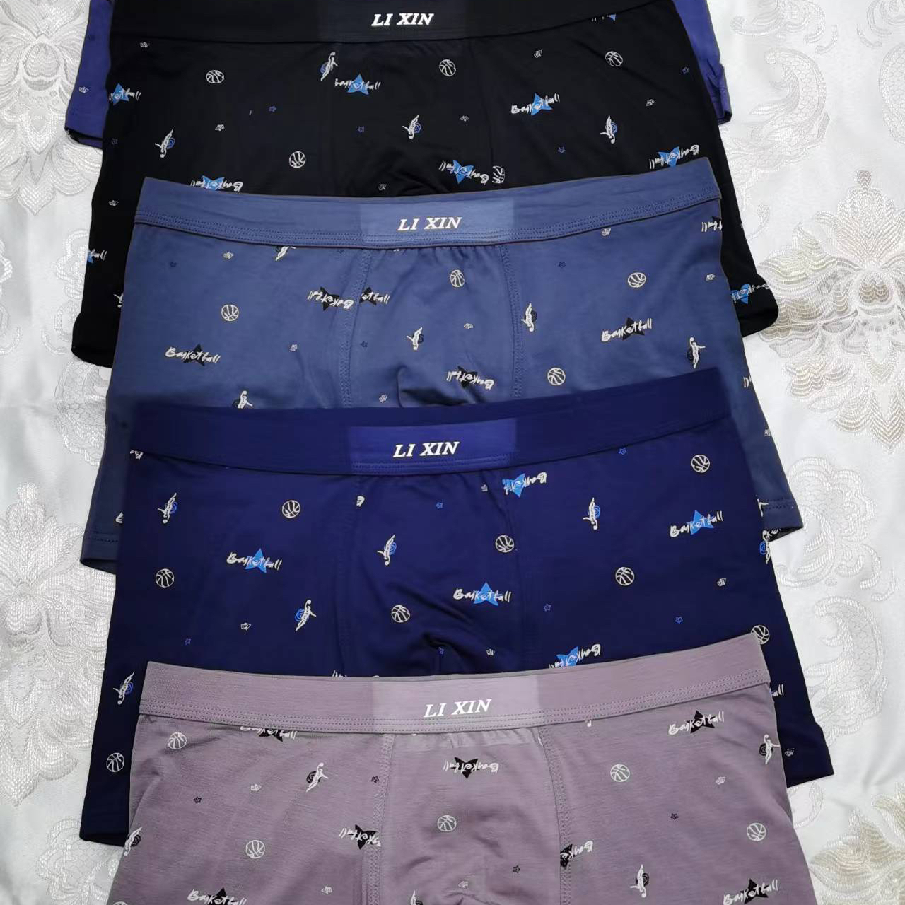 力鑫男士平角印花内裤男士盒装内裤批发外贸男士内裤