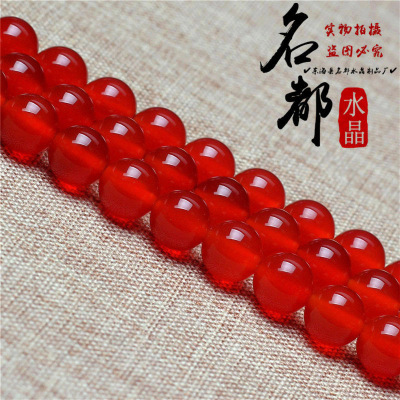 Natural Crystal 7A Red Agate Scattered Beads DIY Ornament Accessories Bead Bracelet Red Agate Semi-Finished Products Wholesale