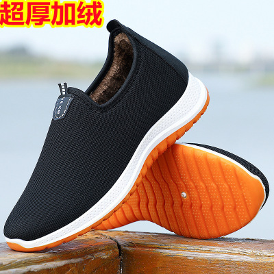 Factory Direct Sales Winter Cotton Shoes Men 'S Fleece-Lined Thickened Cotton-Padded Shoes For Dad Old Beijing Cloth Shoes Men 'S Middle-Aged And Elderly Thermal Cotton Boots