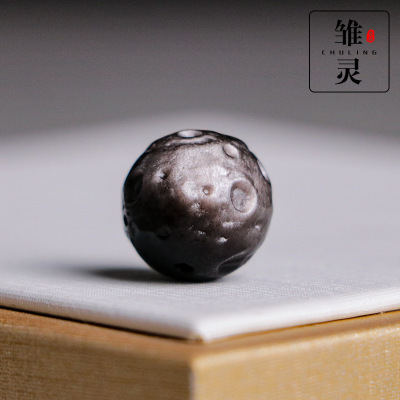 Jinling Net Red Jewelry Accessories Natural Obsidian Silver Stone Meteorite Beads Crystal Jewelry Beads Accessories