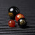 Red Black Agate Bronzing Double-Sided Blessing Loose round Beads Fu Bead DIY Handmade Bracelet Necklace Accessory