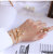 European and American Special-Interest Design Cold Ins Style Geometric Pearl Ring Titanium Steel Gold Plated Fashion Personalized Bracelet Suit