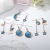 Tassel Earrings Wholesale Blue Starry Sky Planet Ear Ring Long Asymmetric Eardrops Ear Studs Moon Earrings Cross-Border