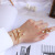 European and American Special-Interest Design Cold Ins Style Geometric Pearl Ring Titanium Steel Gold Plated Fashion Personalized Bracelet Suit