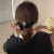 Autumn Korean Satin Bow Large Intestine Hair Band Female Online Influencer Elegant Pearl Hair Band Hair Rope