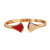 2022 Cross-Border New Red Agate Fan Bracelet 18K Gold Plating Elastic Open Light Luxury Fan-Shaped Women's Bracelet