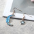 Tassel Earrings Wholesale Blue Starry Sky Planet Ear Ring Long Asymmetric Eardrops Ear Studs Moon Earrings Cross-Border