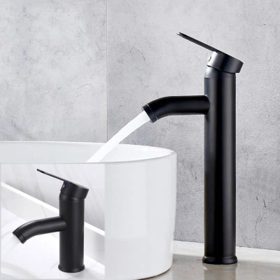 Stainless Steel Hot and Cold Water Faucet European-Style Black Counter Basin Wash Basin Faucet Bathroom Basin Faucet