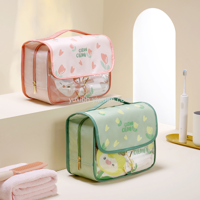 Cute Toiletry Bag Hung with Hook Large Capacity Waterproof Cartoon Cosmetic Bag Travel Cosmetics Storage Bag