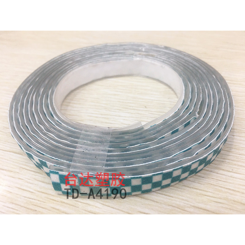 supply pvc external sticker gretel tape， extruded rubber strip sandals