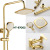 Cross-Border Hotel Household Copper Body Bathroom Sanitary European-Style Shower Apple Big Three-Gear Golden Shower Set