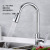 Copper Flat Tee Kitchen Vegetable Basin Sink Rotating Retractable Hot and Cold Pull-out Faucet