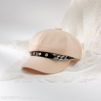 Peaked Cap Beret Female Trendy Autumn and Winter Newsboy Painter Octagonal Cap Korean Style Retro Easy Matching Hat