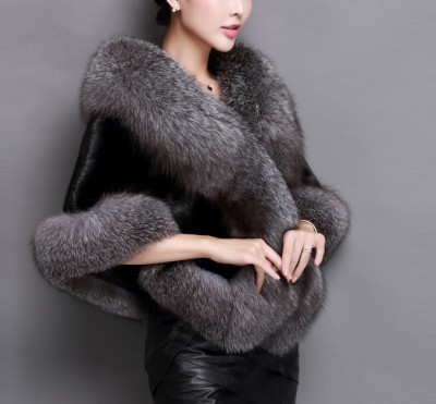 2022 Imitation Women's Collar Shawl Scarf Cloak Aquatic Plants Coat Overcoat